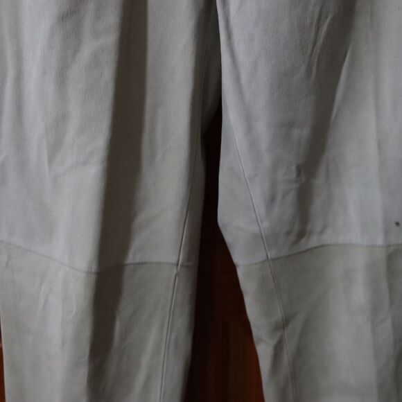 Armani Collezioni Vintage 90s Tan Calf Leather Pants – Designer Size 10 - Picture 12 of 16